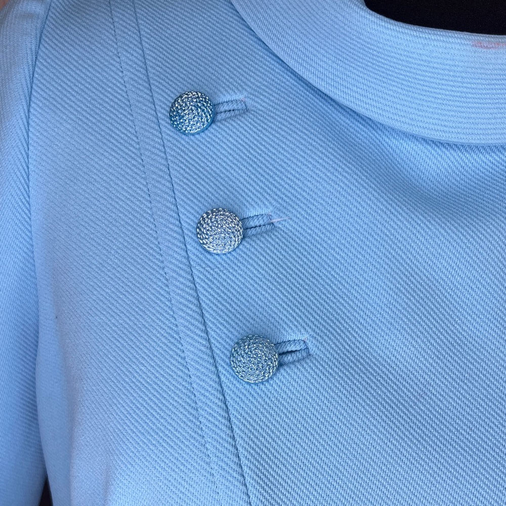 Vintage Knit Light Blue 3/4 Sleeve Dress - Picture 6 of 14